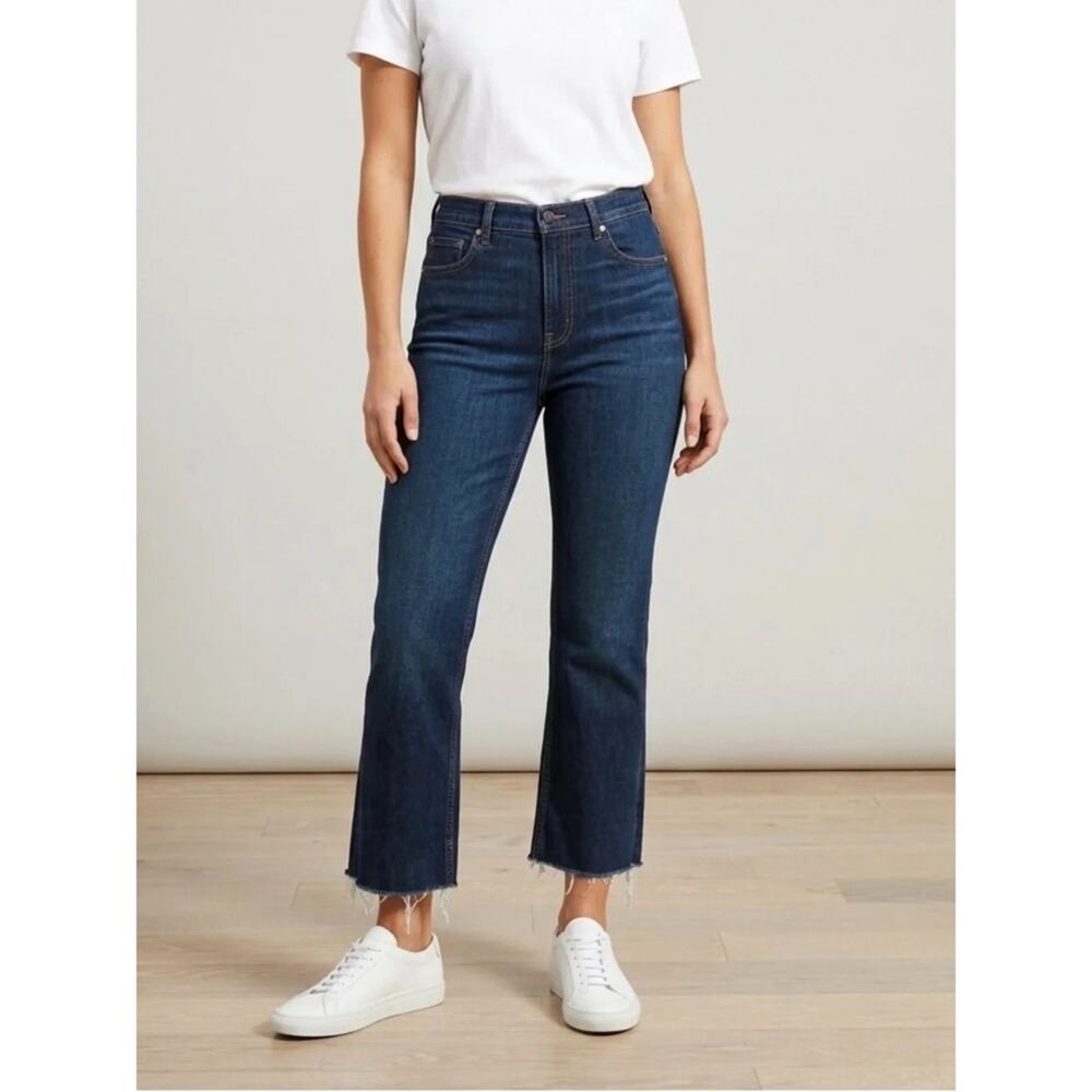EVERLANE High Rise Straight Leg Raw Hem Jeans 27